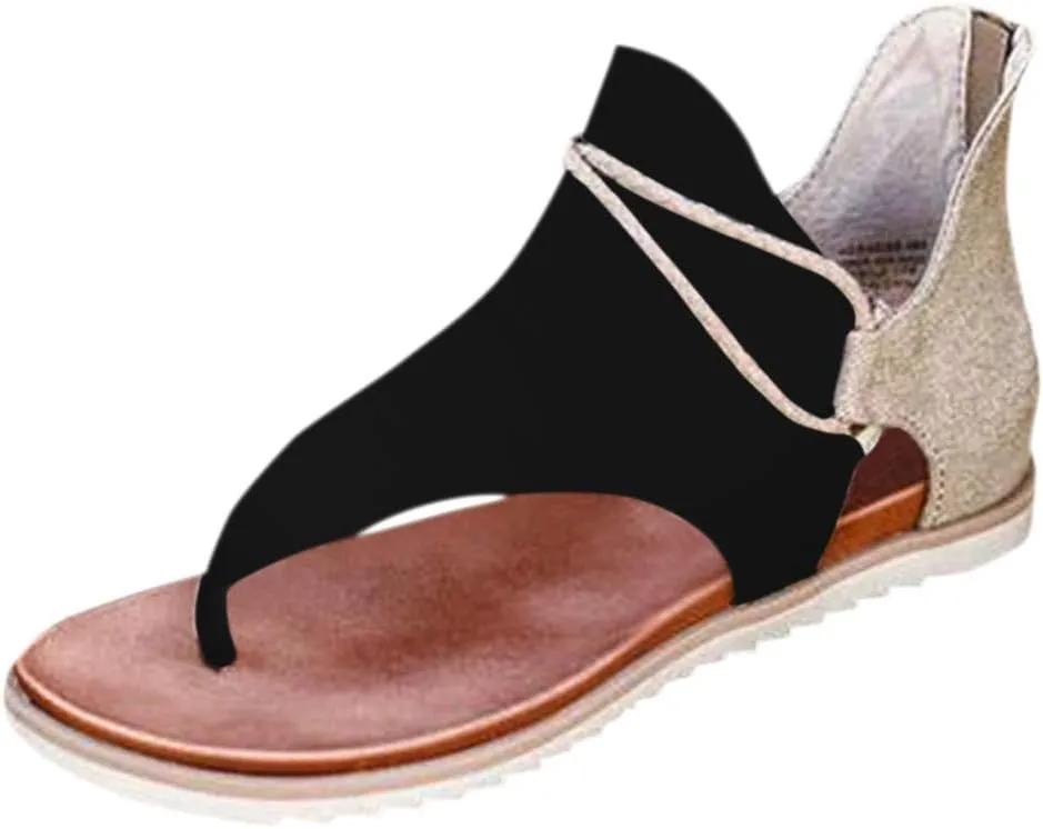 Summer Sandals For Women 2025 Dressy,Women'S Bohemia Bling Rhinestone Orthopaedic Pearl Flat Rope Gladiator Sandals Open Toe Slope Heel Bejeweled Shoes