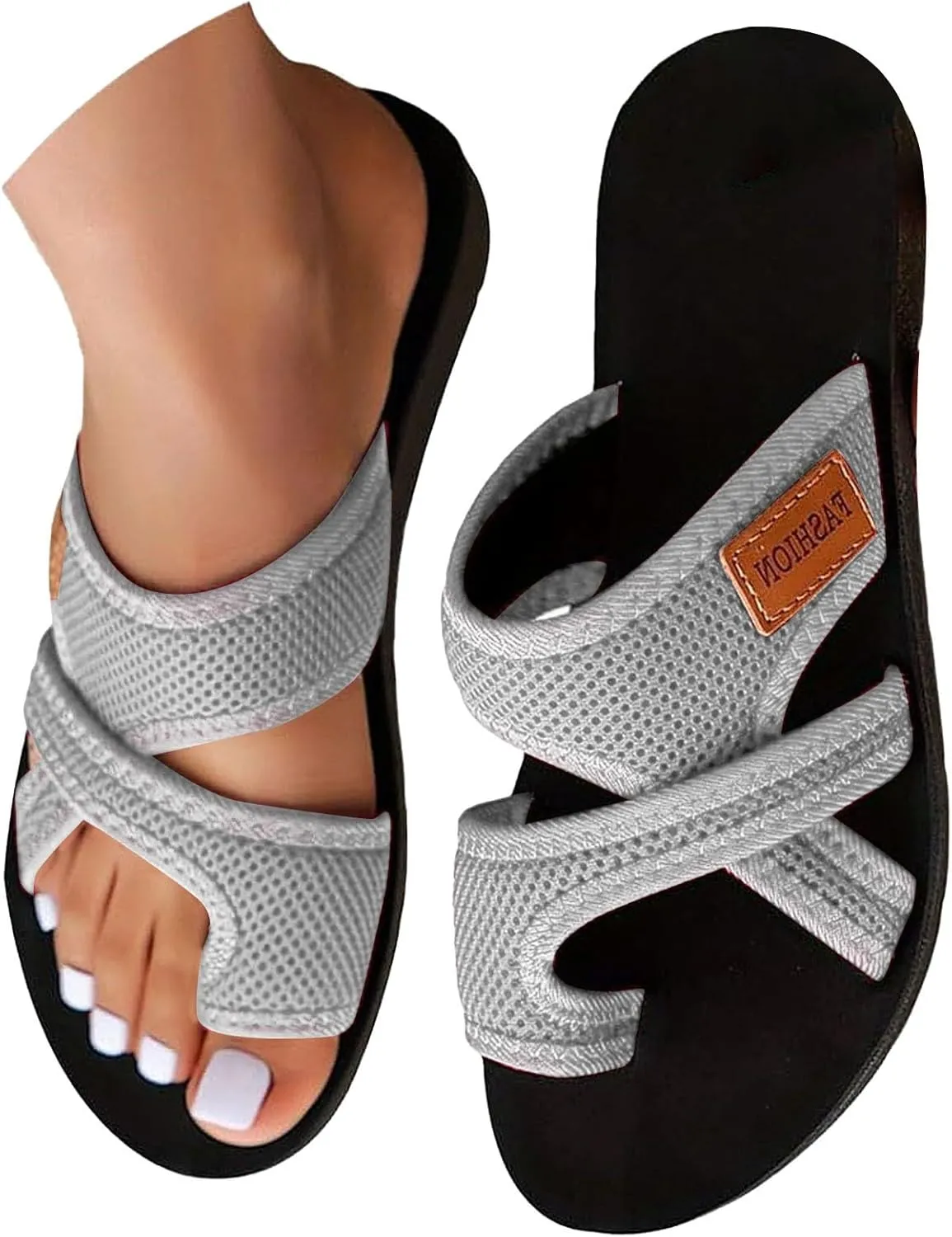 Summer Sandals for Women 2025 Wide Width Beach Breathable Comfortable Mesh Hollow Slide Sandals Orthopedic Shoes