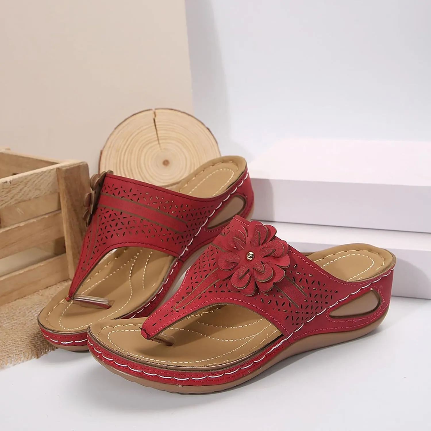 Summer Sandals for Women 2025 Womens Orthopedic Dressy Comfortable Sandal Arch Support Wedge Sandals Non Slip Flip Flops Shoes for Vacation Party