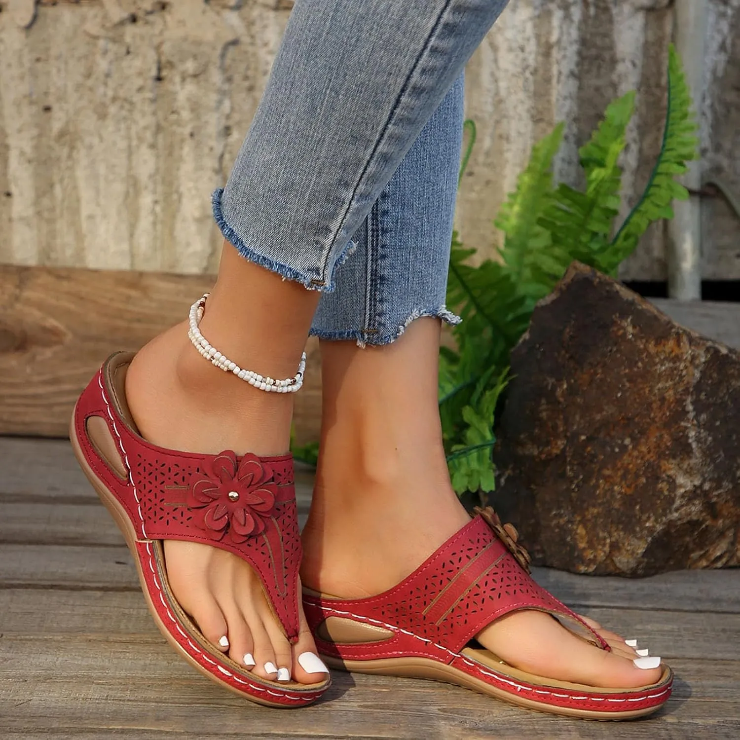 Summer Sandals for Women 2025 Womens Orthopedic Dressy Comfortable Sandal Arch Support Wedge Sandals Non Slip Flip Flops Shoes for Vacation Party