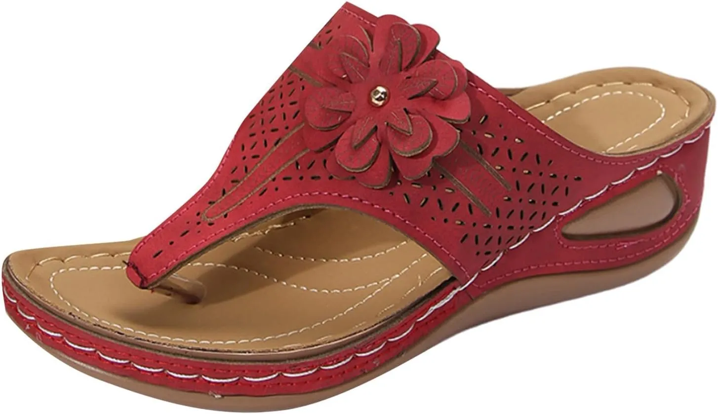 Summer Sandals for Women 2025 Womens Orthopedic Dressy Comfortable Sandal Arch Support Wedge Sandals Non Slip Flip Flops Shoes for Vacation Party