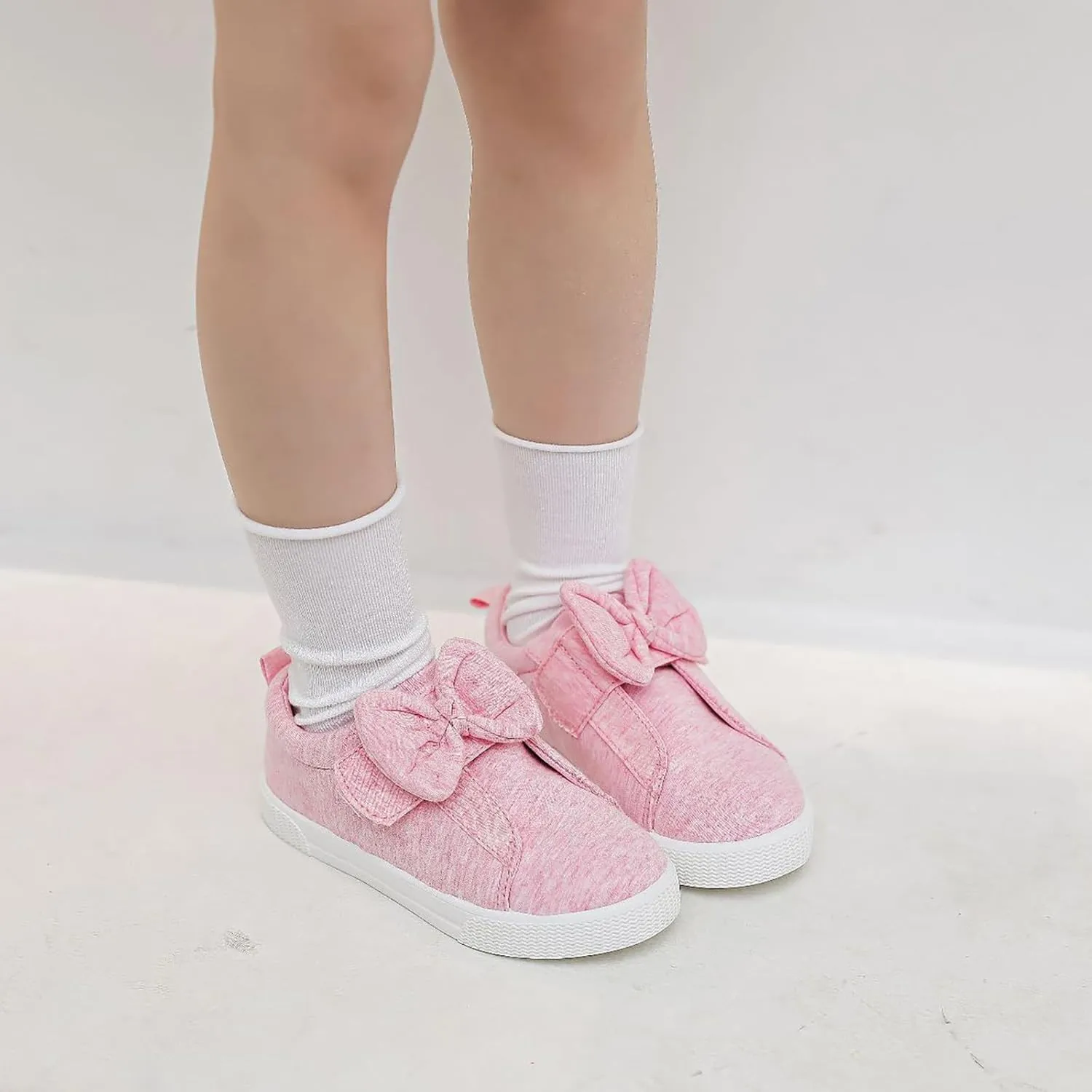 Toddler Lightweight Sneakers Walking Shoes for Kids Casual Shoes Cute Cotton Bowknot Running Tennis Girl Shoes Size 6
