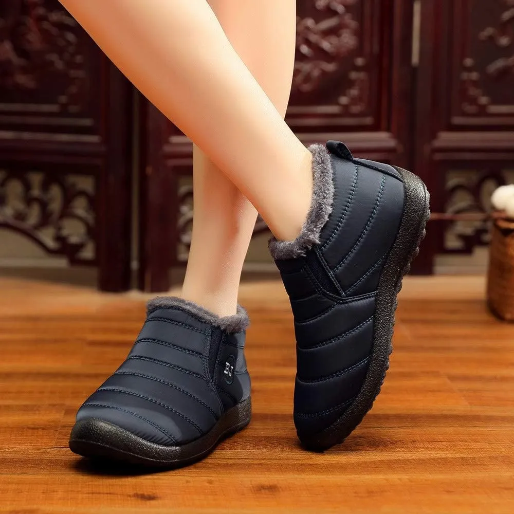 Waterproof Winter Boots Women Wide Width Winter Snow Boots for Women Size 12 Fur Lined Mid Calf Winter Boots Women Womens Rubber Boots Waterproof Size 11 Botas Termicas Para Mujer Con Casquillo
