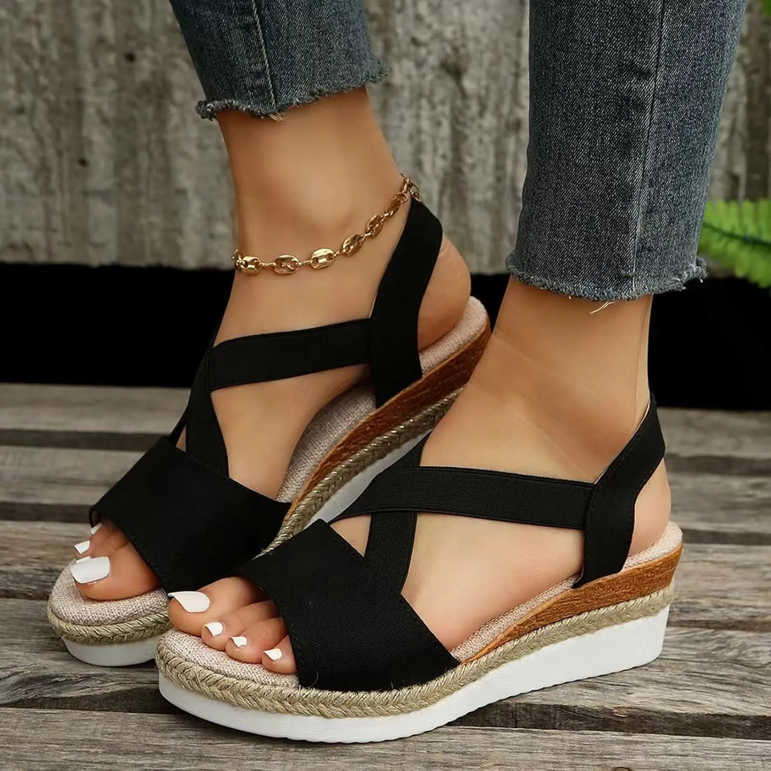 Wedge Sandals for Women 2025 New Summer Dressy Orthopedic Wedge Sandal Comfortable Walking Womens Espadrilles Wedges Shoe Outdoor Vacation Beach Party Prom Shoes