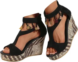 Wedge Sandals for Women 2025 Orthopedic Wedge Sandal Open Toe Espadrilles Comfortable Dressy Ankle Strap Platform Boho Beach Summer Shoe Casual Outdoor Vacation Party Shoes