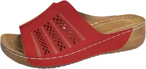 Wedge Sandals for Women Dressy Platform Slides Summer Comfortable Arch Support Slip On Sandals Orthotic Walking Shoes