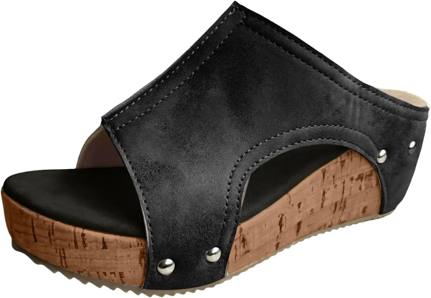 Wedge Sandals for Women Summer Dressy 2025 Womens Width Wedge Sandals Spring Summer Shoes Casual Platform Styles Open Toe Slip On Slides Cutout Comfortable Vacation Shoe