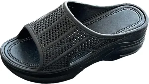 Wedge Slides for Women Orthopedic Summer Slip On House Slippers Arch Support Comfortable Open Toe Wide Width Beach Sandal
