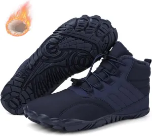 Winter Barefoot Shoes Women Men, Hiking Footwear Barefoot Snow Boots, Wide Toe Box Minimalist Sole Cotton Boots Sneakers for Hiking Walking Outdoor Unisex