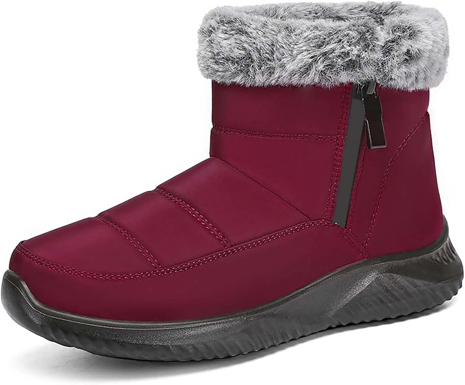 Winter Boots for Women Snow Warm Fu Lined aterproof Ankle Booties Slip On Non Slip Flat Comfortable Womens Shoes