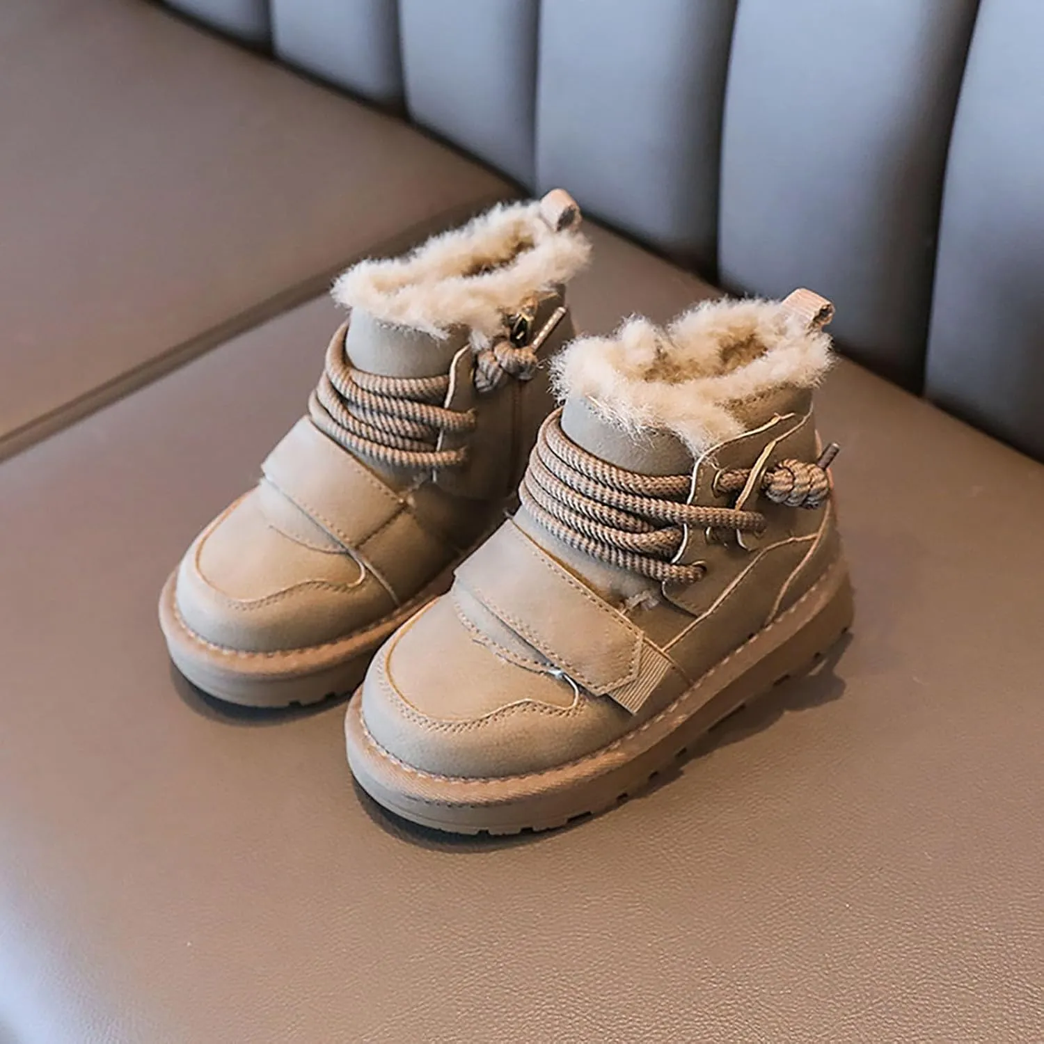 Winter Girls Boys Ankle Boots Comfortable Warm Lined Casual Shoes Sports Shoes Outdoor Children Baby Cowboy Boot