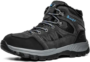 Winter Men's Boots Plush Warm Men's Snow Boots Waterproof Men's Ankle Boots Breathable Handmade Outdoor Men Hiking Boots