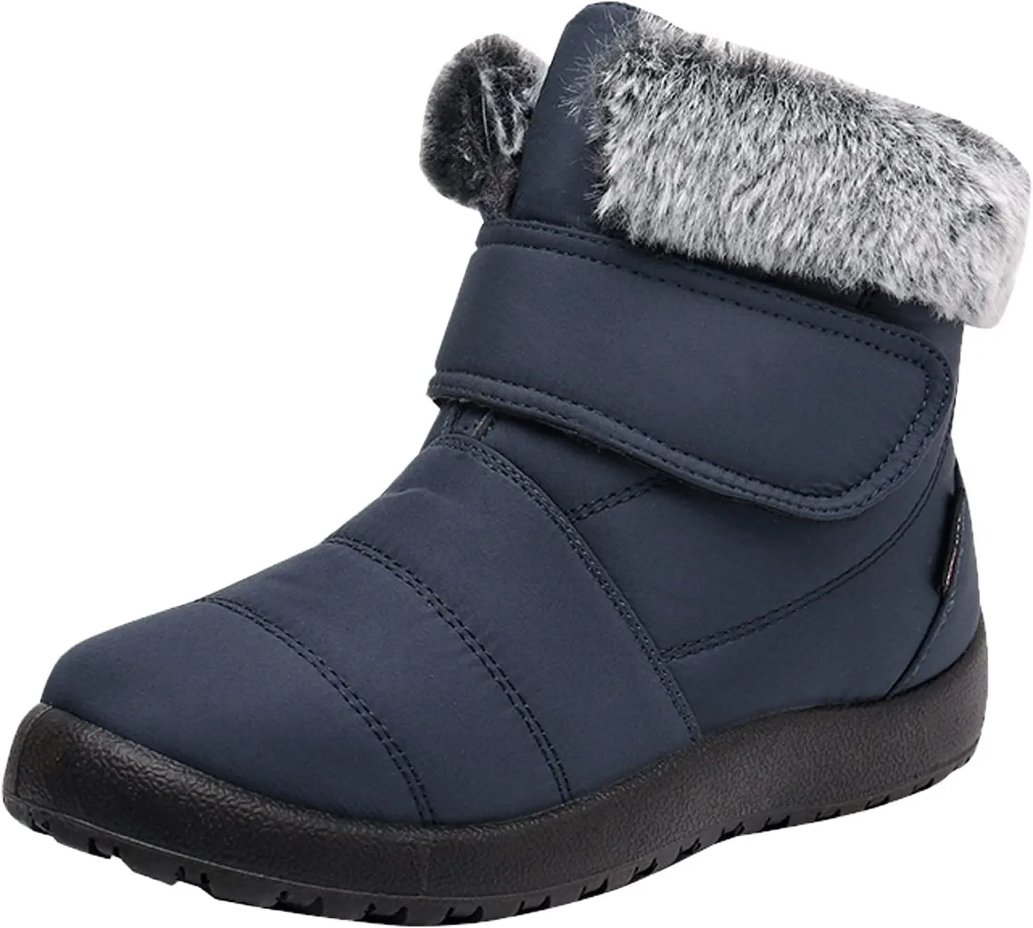 Winter Snow Boots for Women Waterproof Insulated Warm Fur Lined Ankle Booties Anti-Slip Comfortable Outdoor Boot Slip On Winter Boots for Women Thickening Shoes with Hook Loop