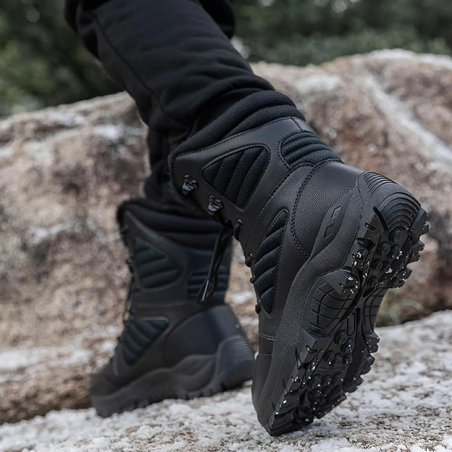 Winter Work Boots,Outdoor High Top Cold-Weather Warm Snow Boots for Men,Comfortable Slip Resistant Snow Shoes for Mens Waterproof,for Camping/Hiking