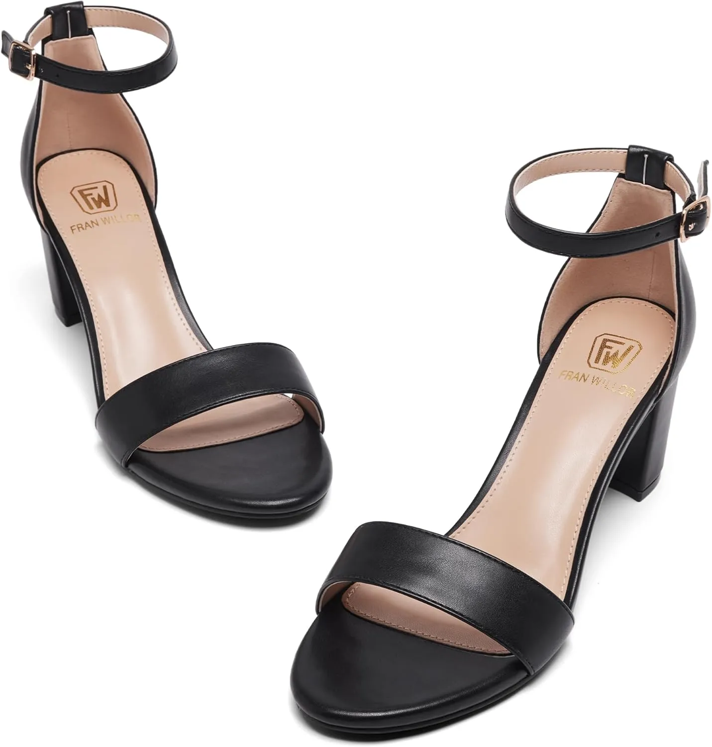 Women Open Toe Low Chunky Short Heels Ankle Strap Block Heel Sandals Party Dress Wedding Pump Shoes