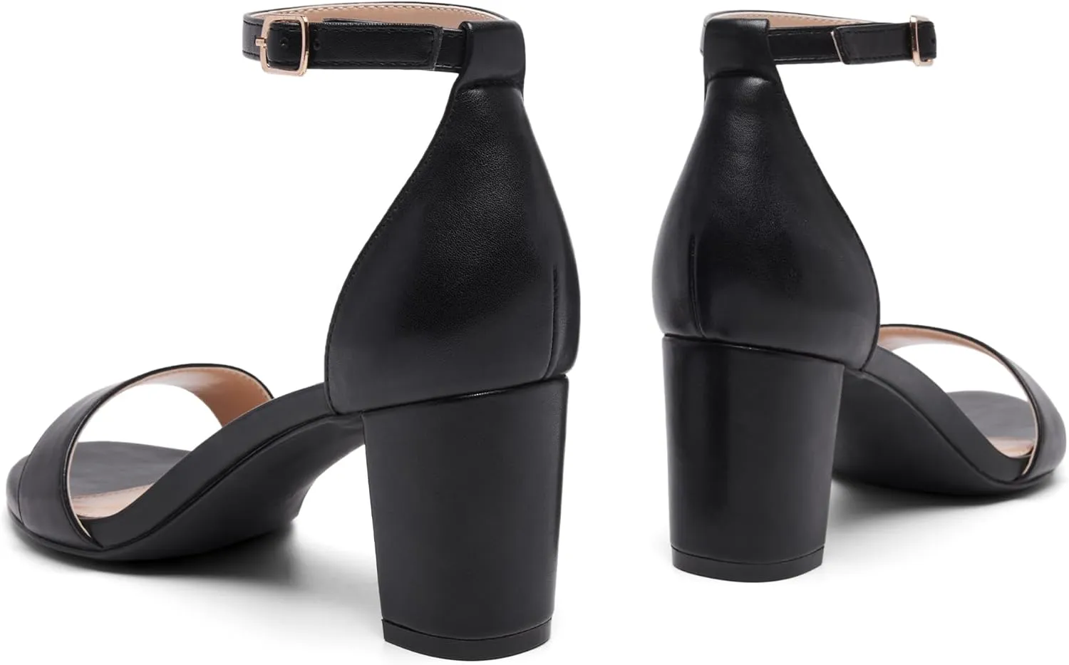 Women Open Toe Low Chunky Short Heels Ankle Strap Block Heel Sandals Party Dress Wedding Pump Shoes