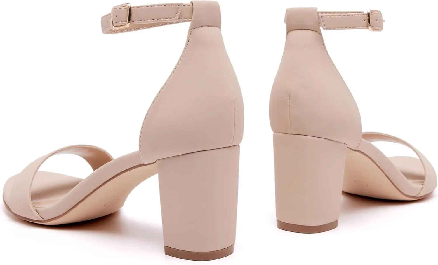 Women Open Toe Low Chunky Short Heels Ankle Strap Block Heel Sandals Party Dress Wedding Pump Shoes