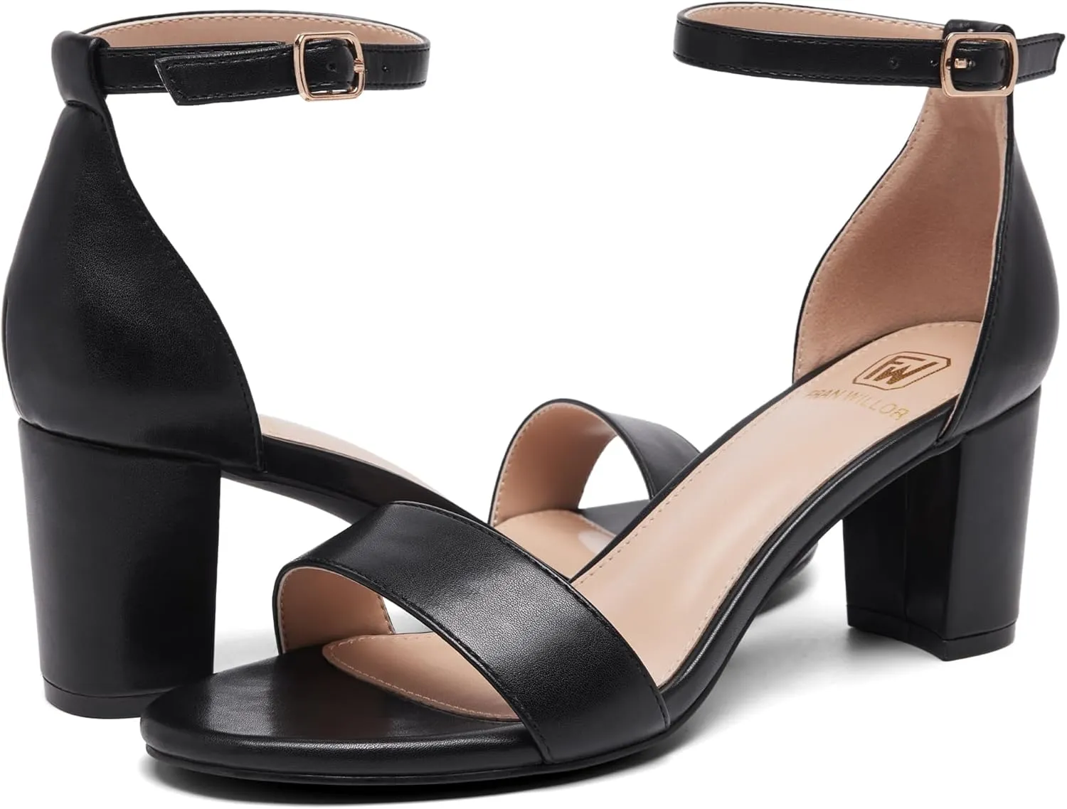 Women Open Toe Low Chunky Short Heels Ankle Strap Block Heel Sandals Party Dress Wedding Pump Shoes