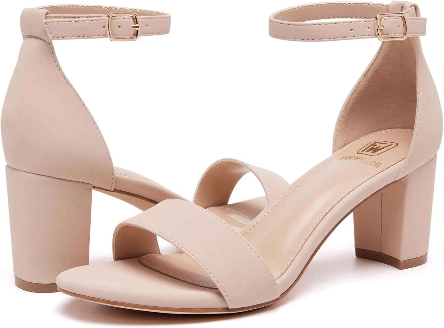 Women Open Toe Low Chunky Short Heels Ankle Strap Block Heel Sandals Party Dress Wedding Pump Shoes