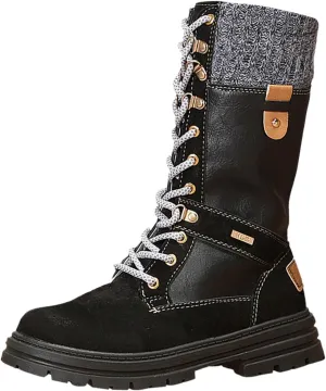 Women Snow Boots Knit Calf Waterproof Winter Boots Non Slip Fully Fur Booties Winter Warm Outdoor Ankle Boots Comfortable Winter Shoes Trekking Shoes