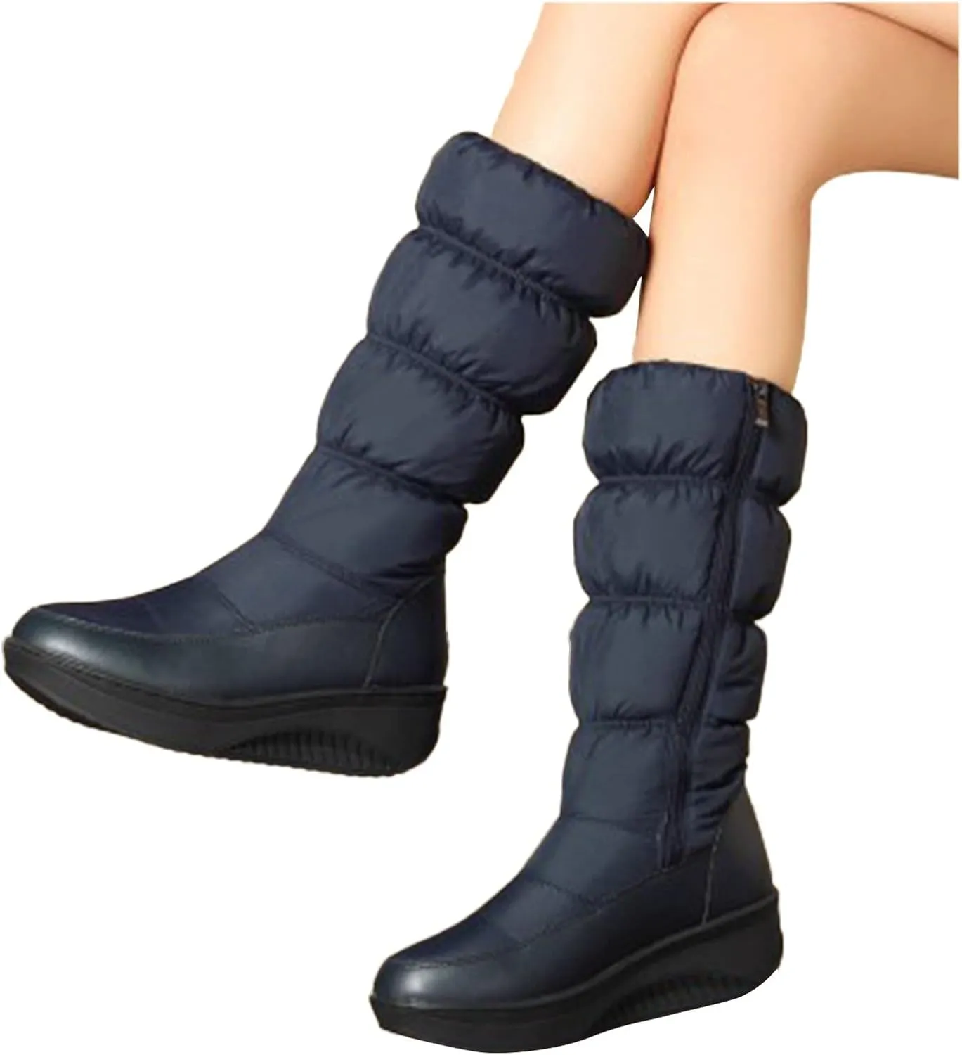 Women Snow Boots Waterproof Anti-slip Winter Boots Classic Fuzzy Fur Booties Winter Warm Outdoor Ankle Boots Ladies Walking Hiking Booties