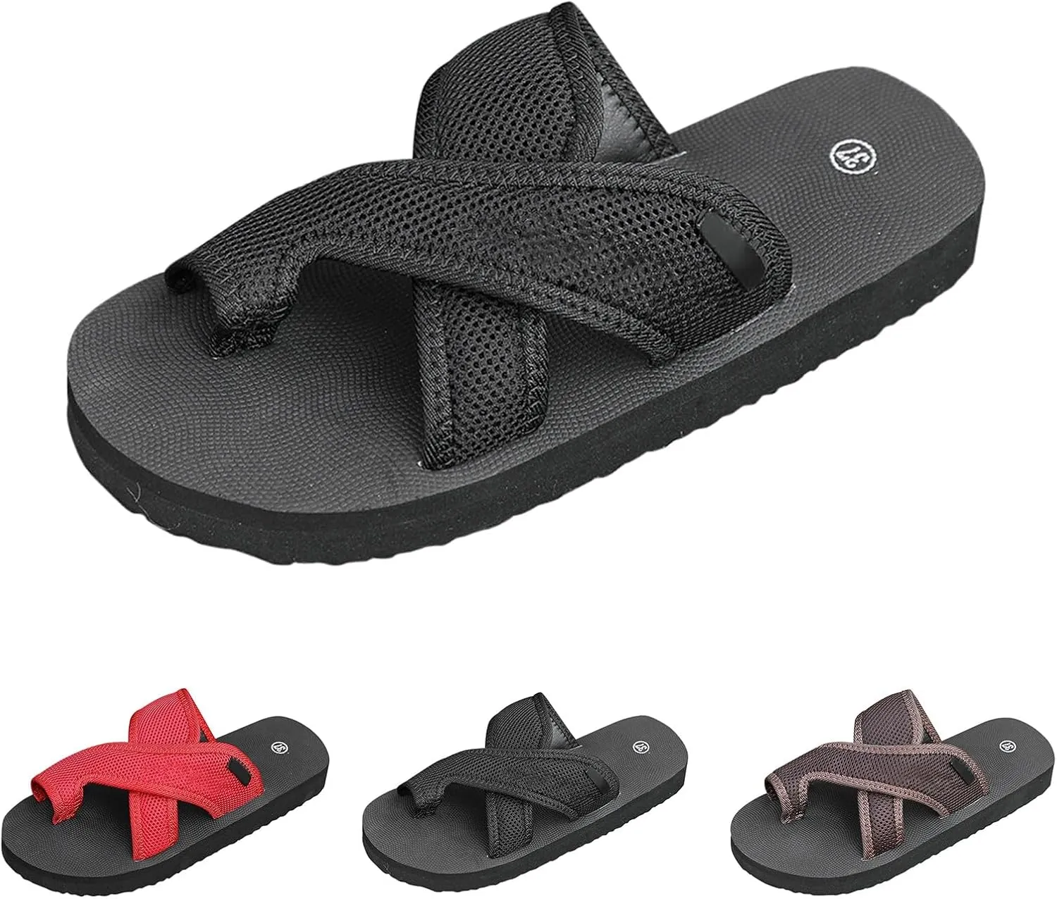 Women's Comfortable Breathable Mesh Flip Flops Hollow Mesh Slide with Arch Support Orthopedic Sandals Summer Slip On Flat Sandals