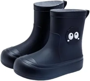 Women's Cute Cartoon Rain Boots Plush Lined Non-Slip Waterproof Shoes Student Short Boots Outdoor Water Shoes
