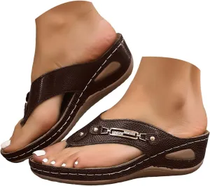 Womens Fashion Mesh Breathable Sandals Chain Clip Toe Orthopedic Sandals Women Summer Dressy Comfortable Beach Slides