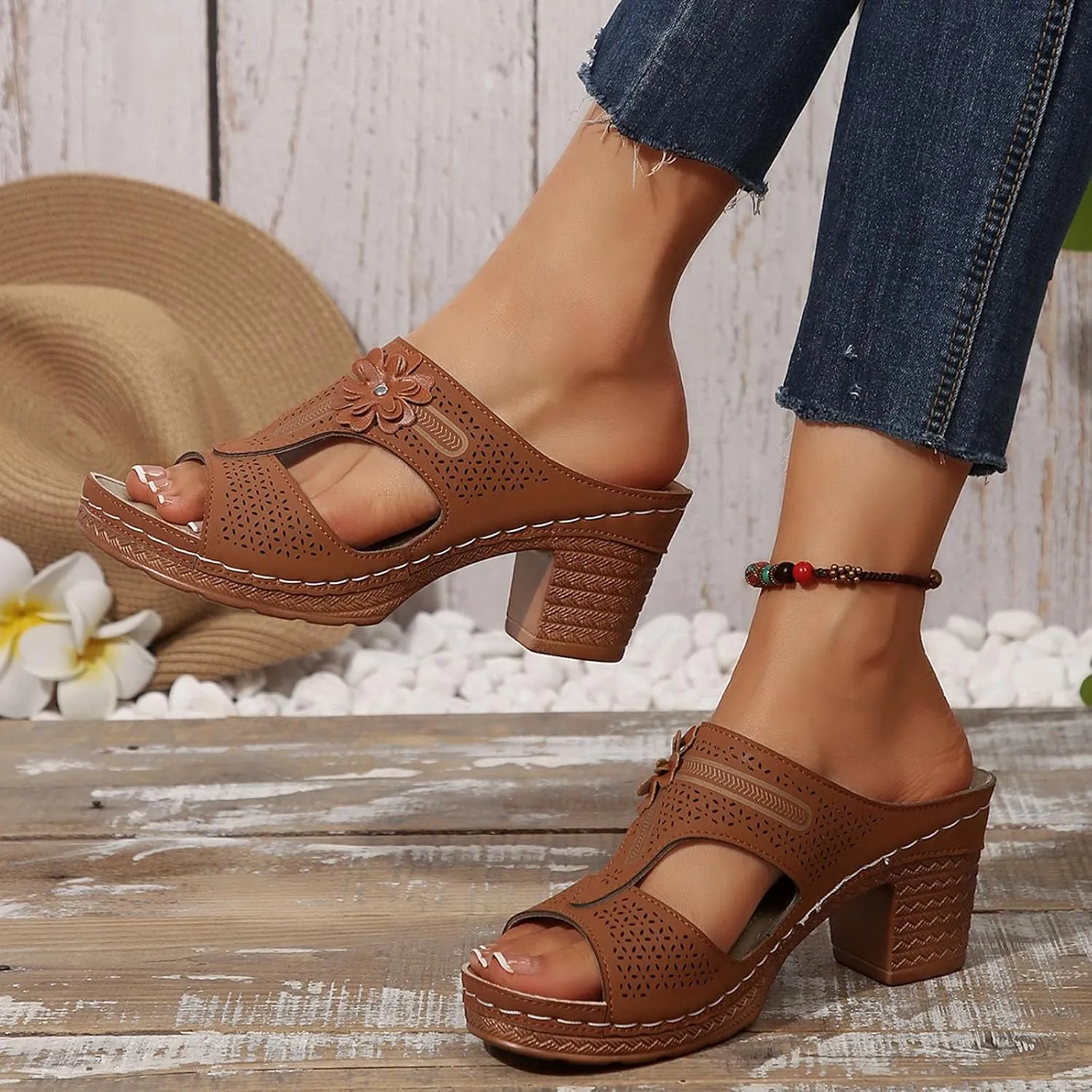 Women's Heeled Sandals Flip Flops Low Block Heels Chunky for Women Comfortable Open Toe Party Wedding Dress Shoes for Women Dressy