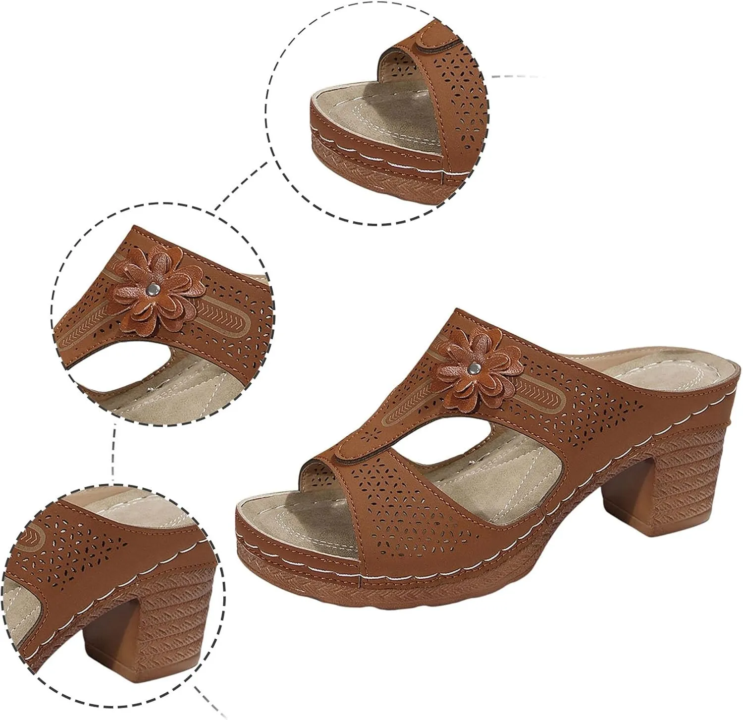 Women's Heeled Sandals Flip Flops Low Block Heels Chunky for Women Comfortable Open Toe Party Wedding Dress Shoes for Women Dressy
