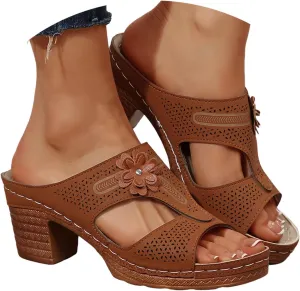Women's Heeled Sandals Flip Flops Low Block Heels Chunky for Women Comfortable Open Toe Party Wedding Dress Shoes for Women Dressy