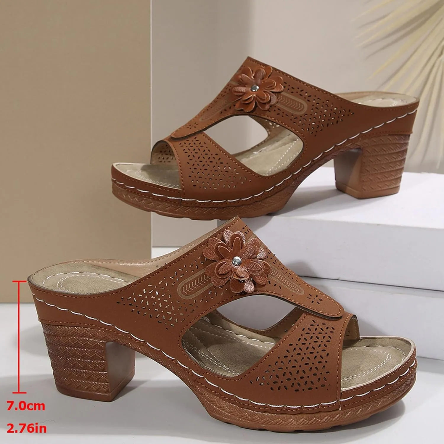 Women's Heeled Sandals Flip Flops Low Block Heels Chunky for Women Comfortable Open Toe Party Wedding Dress Shoes for Women Dressy