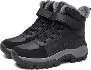 Women'S Leather Platform Fashion Snow Boots Winter Plus Velvet Warm Non-Slip Waterproof Lightweight Outdoor Hiking Boots Comfortable Hiking Mountaineering Shoes