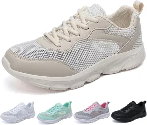 Women's Mesh Lace up Running Tennis Shoes Fashion Lightweight Breathable Hollow Comfortable Non-Slip Round Toe Casual Workout Sneakers for Walking Trekking Outdoor