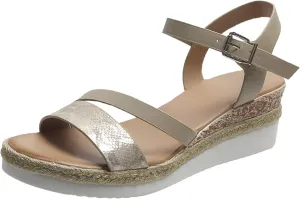 Womens Orthopedic Sandals Wedge Sandals for Women Open Toe Platform Espadrilles, Ankle Strap Slip on Sandal Beach Boho Comfortable Outdoor Shoes All Day Comfort