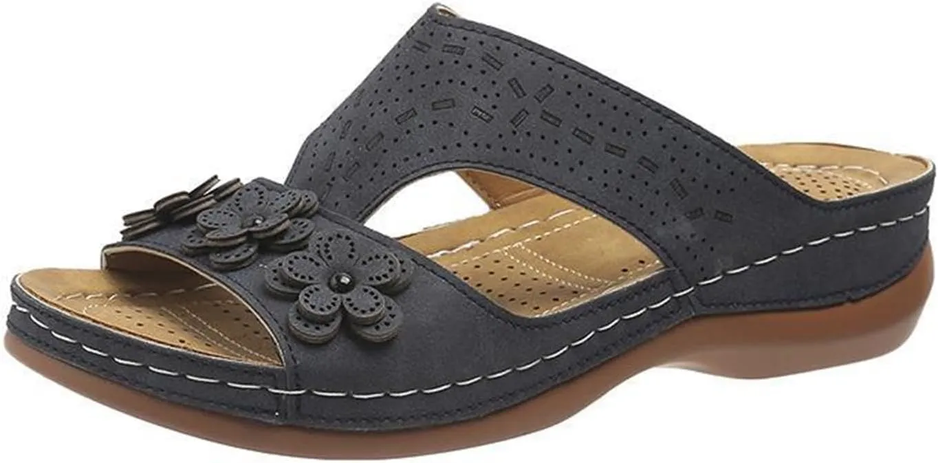 Women's Sandals Comfortable Cute Arch Support Slides Orthopedic Slippers Summer Orthotic Flip Flops for Plantar Fasciitis
