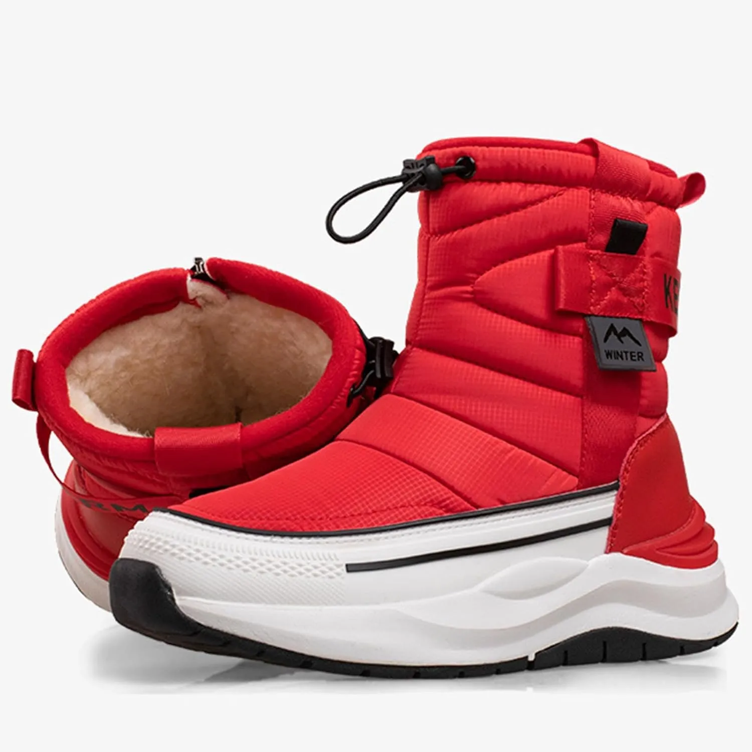 Womens Slip-On Winter Boots,Outdoor Walking Protect Ankle Winter Hiking Boots Women,Comfortable Fur Lined Warm Snow Boots for Women,Waterproof