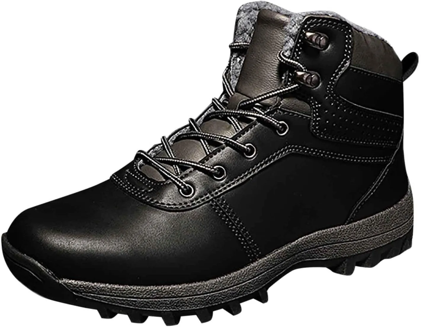 Women's Snow Boots Waterproof Furry Lined Warm Winter Boots Lace Up Sneakers Non-Slip Rubber Ankle Booties Classic Slip on Ladies Hiking Walking Shoes Sneakers