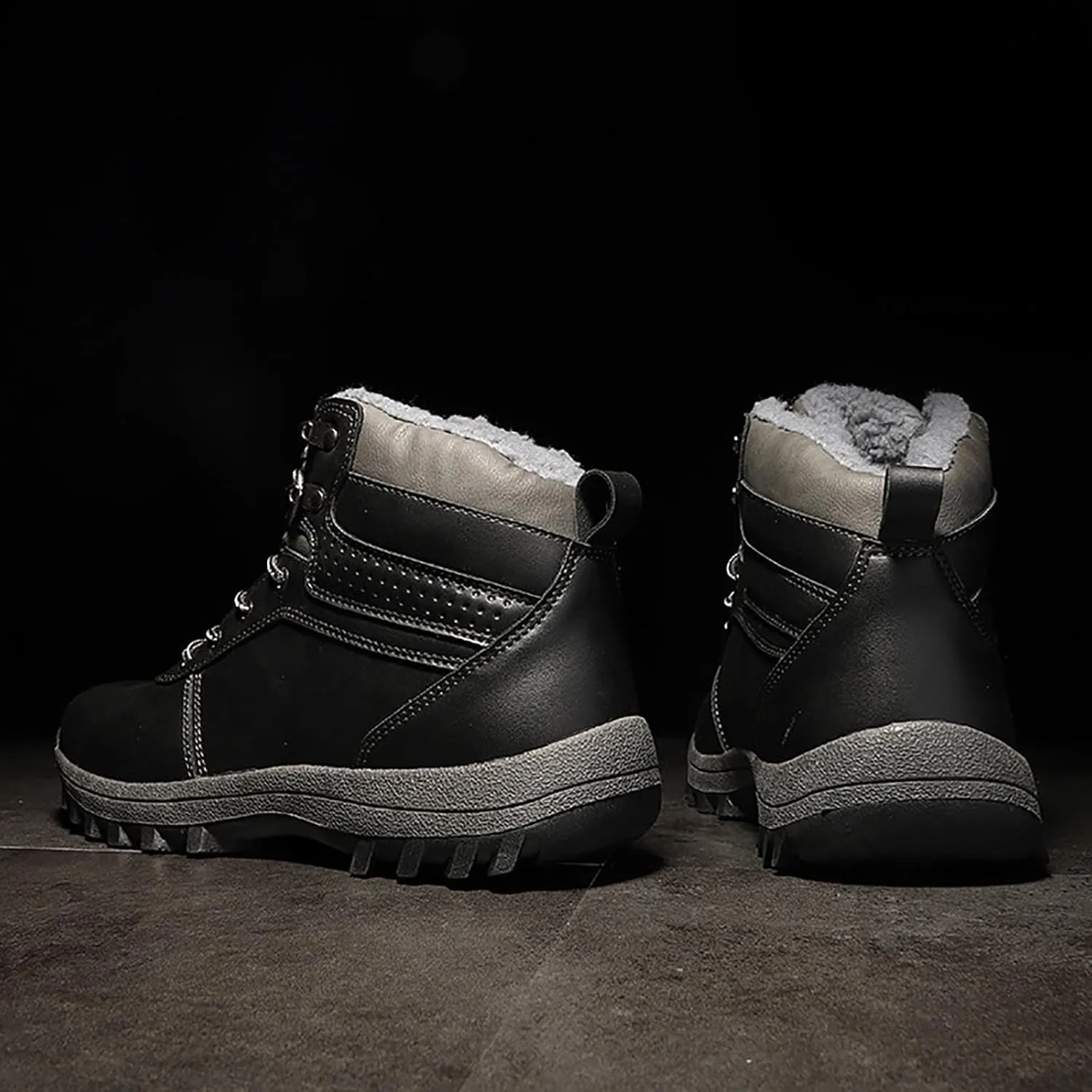 Women's Snow Boots Waterproof Furry Lined Warm Winter Boots Lace Up Sneakers Non-Slip Rubber Ankle Booties Classic Slip on Ladies Hiking Walking Shoes Sneakers