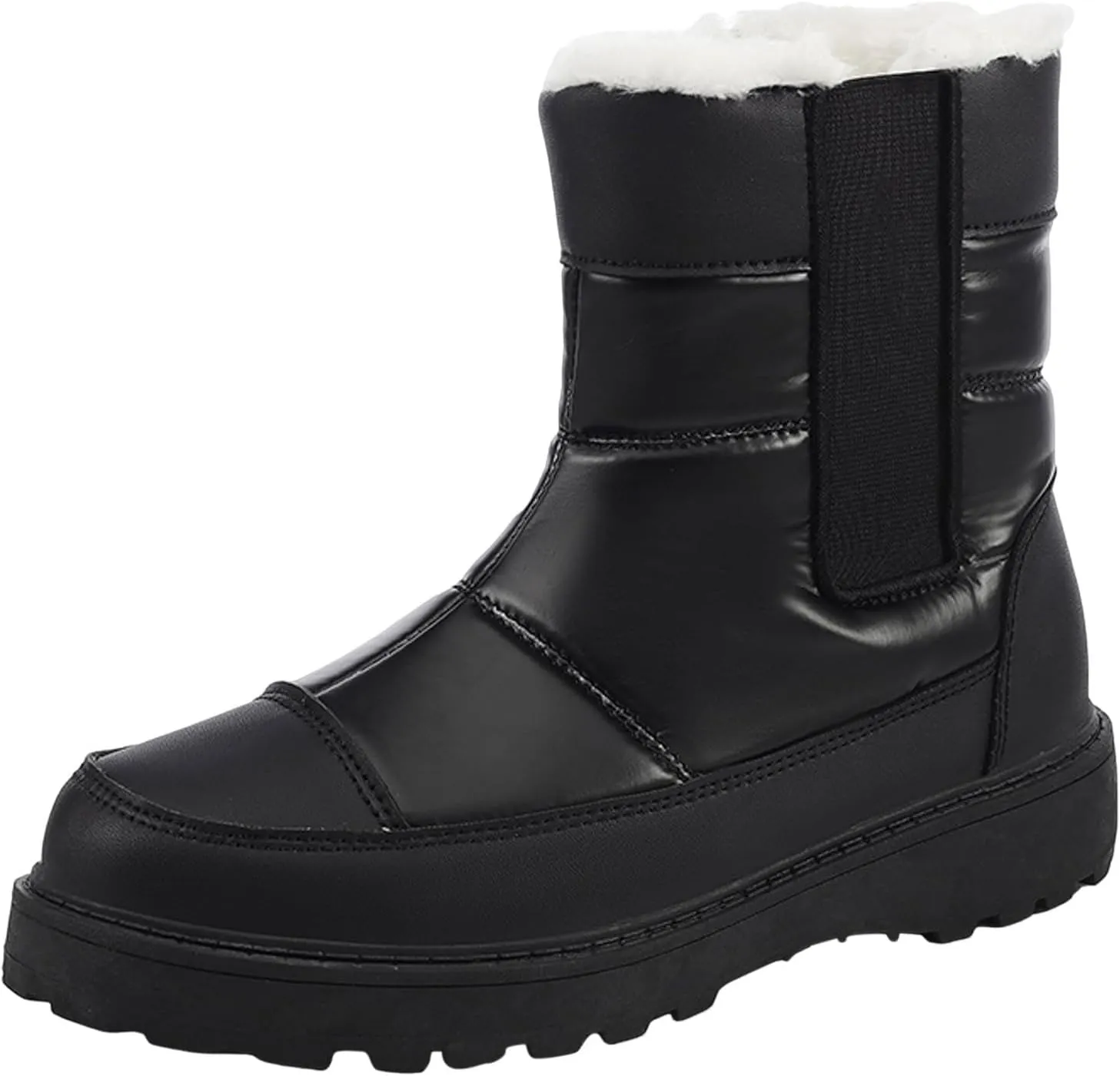 Women's Snow Boots Waterproof Winter Boots Anti-slip Fully Fur Booties Lightweight Slip on Ankle Boots Ladies Walking Hiking Booties