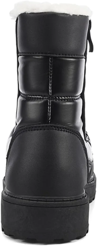 Women's Snow Boots Waterproof Winter Boots Anti-slip Fully Fur Booties Lightweight Slip on Ankle Boots Ladies Walking Hiking Booties