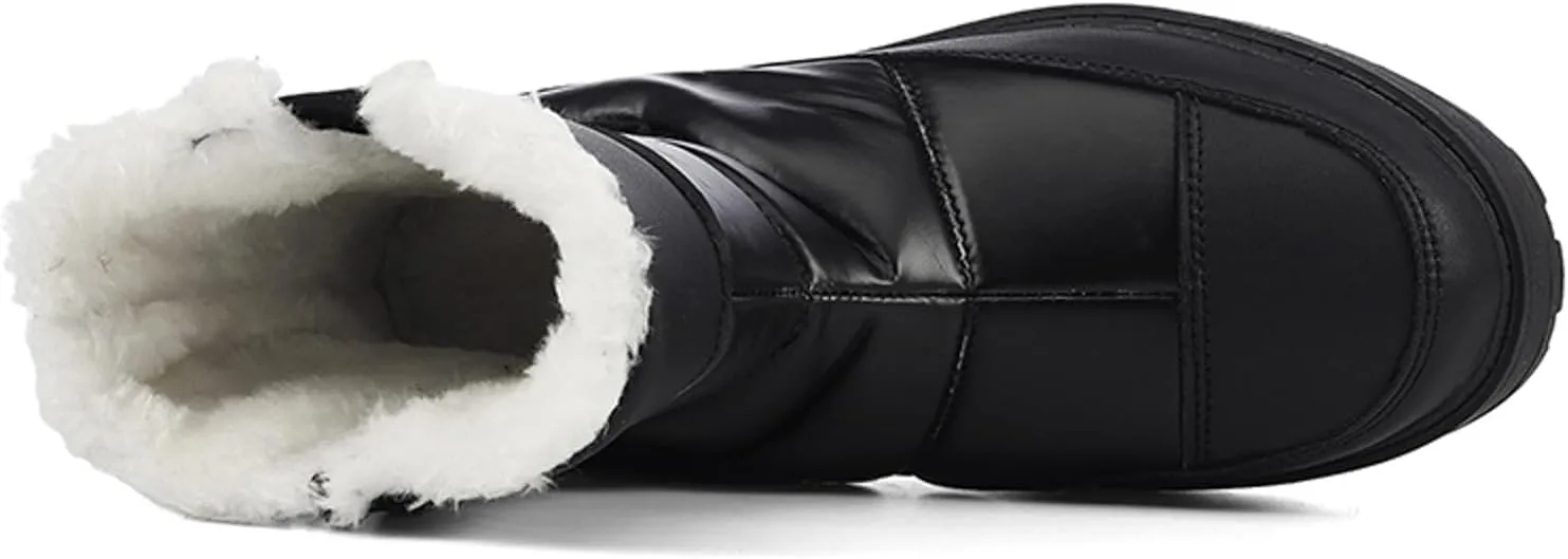Women's Snow Boots Waterproof Winter Boots Anti-slip Fully Fur Booties Lightweight Slip on Ankle Boots Ladies Walking Hiking Booties