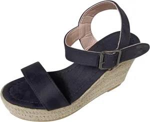 Womens Wedge Platform Sandals Open Toed Ankle Strap High Heels Shoes Summer Stylish Breathable Slip on Concise Casual Shoes