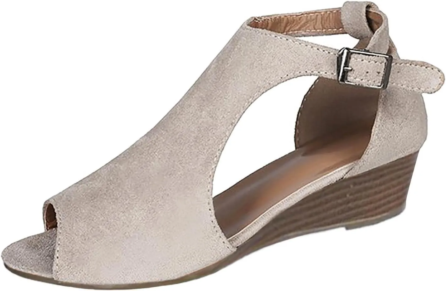 Womens Wedge Sandals Ankle Strap Open Toe Platform Sandal Summer Casual Espadrille Wedge Heels Comfy Walking Shoes
