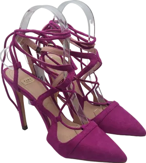 ZARA Purple Suede Laced Stilleto Pumps UK 3 EU 36 
