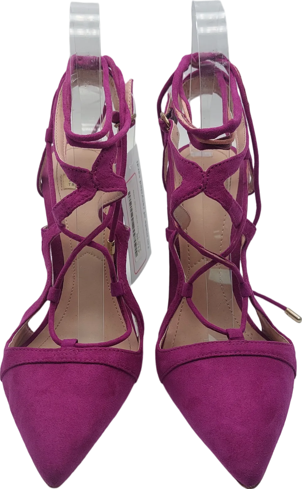 ZARA Purple Suede Laced Stilleto Pumps UK 3 EU 36 